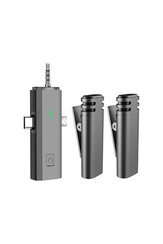 Teltree S17 Kolluk Tipi Bluetooth Mikrofon - Dışarıdaki Çekimler İçin Gürültü Engelleme, 3'ü 1 Bağlantı Type-c+3.5mm+App , 1'den 2'ye, Hemen Kullan, Dahili Pil