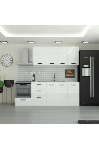 235 Cm Mutfak Dolabı Mdf Kapak Tezgah Dahil Yrkn235 97 Beyaz