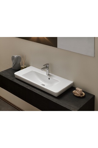 Cerastyle Turkuaz Porto Etajerli Lavabo 55 x 38 CM