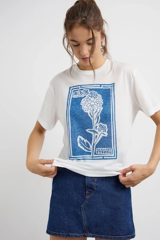 Hiccup Oversize Baskılı Bisiklet Yaka Tişört Çok Renkli