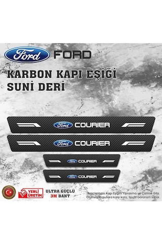 Courier Uyumlu Deri Karbon Kapı Eşiği Koruyucu Bant 4 Adet