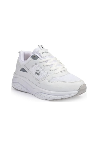 Queen Step 2110-26 Deri Anorak Anatomik Kadın Sneaker Beyaz Buz Beyaz