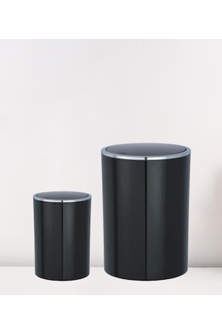 2 Li Çöp Kovası Siyah İnka Model 25,5 X 18,5 16,5 X 14 Çok Renkli