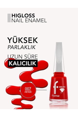Higloss Uzun Süre Parlaklık Sunan Yüksek Performanslı Işıltılı Bitişli Oje 8682536119702 007fıreruby