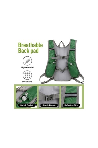 Dancemonkey Yansıtıcı Su Mesanesi Hidrasyon Sırt Çantası Nefes Alabilir Naylon Sırt Çantası Bisiklet Koşu İçin Siyah