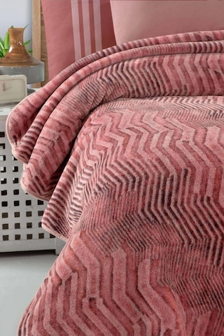 İspanyol Battaniyeli Krep Nevresim Takımı Pudra