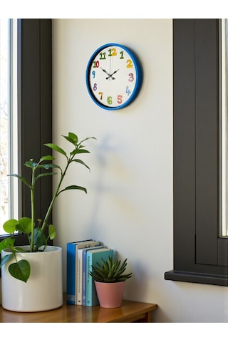 36 Cm Mavi Çocuk Odası Duvar Saati Renkli 61313381