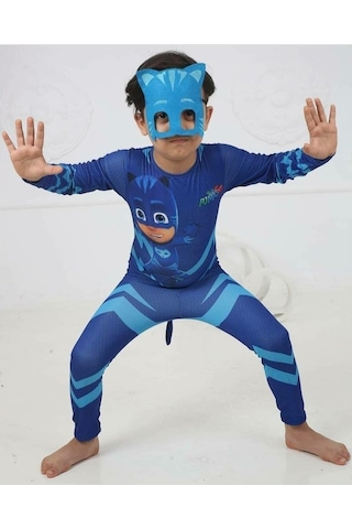 Masho Kids Baskılı Pijamaskeliler Kostümü - Pijamasks Kostümü + Maske Hediye (437815940)