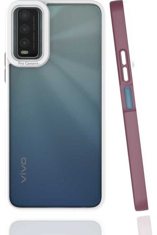 Vivo Y20s Kılıf Zore Mima Kapak Mürdüm