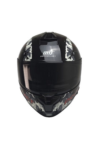 Mts X340 Clay Fullface Siyah Camlı Motosiklet Kaskı Kırmızı Parlak Siyah