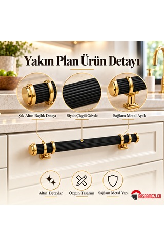Haskan Kemer Kulp Altın/siyah 160 Mm Altın - Siyah
