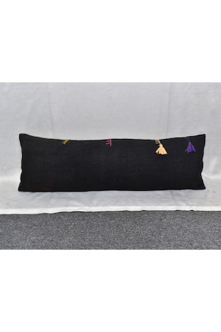 Zehra Abla Halı Yeni El Dokuma Dekoratif Lumbar Kilim Kırlent Yastık Kılıfı 6694 Çok Renkli