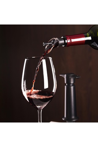 Vacu Vin Şarap Dökücü&tıpa 2 Parça - Kutulu - Siyah