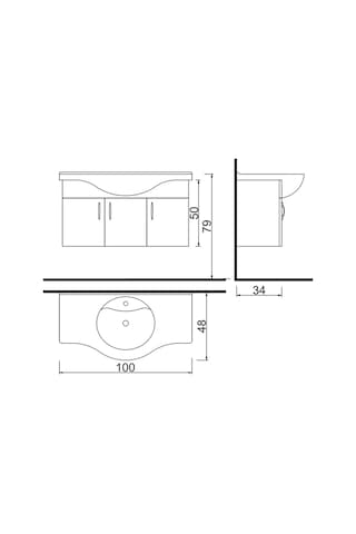 Denko Akyazı 100 Cm Mdf Alize Banyo Dolabı Alt Modül Ve Lavabo Çok Renkli