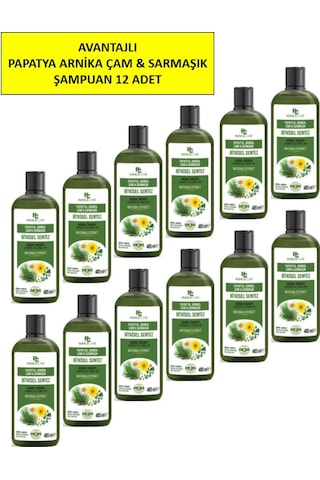 Papatya, Arnica, Çam Ve Sarmaşık İçerikli Bitkisel Şampuan, 485 Ml 12'li Paket Tüm Saç Tipleri