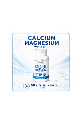 Calcium Magnesium D3 4 Kutu 240 Bitkisel Kapsül Kalsiyum Magnezyum Takviye Edici Gıda
