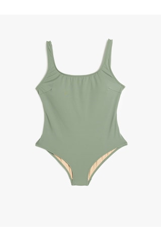 Koton Astarlı Pedli Kalın Askılı U Yaka Fit Mayo Haki 5sak20062mm Haki