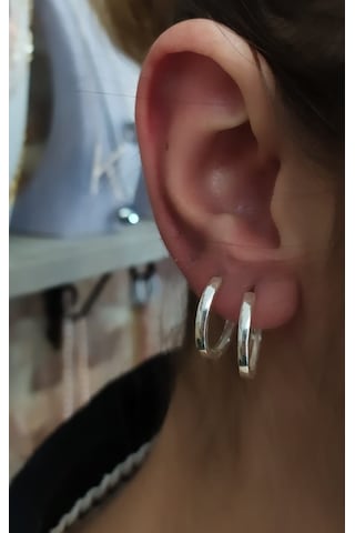 Gümüş 14 Mm Taşsız Halka Küpe Diğer