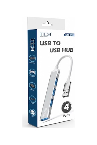 Inca Iusb-4tux 3x2.0 3.0 Usb Çıkış Usb Çıkış 5 Gbps Usb Çoklayıcı Alüminyum Kasa