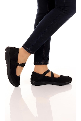 Nstil Kadın Babet Kolay Giyilebilir Hava Alabilen Hafif Rahat Taban Esnek Günlük Spor Ayakkabı 048 Siyah