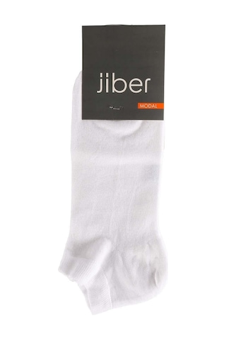 Jiber Erkek Modal Likaralı Patik Çorap 6100 - 6 Adet Beyaz