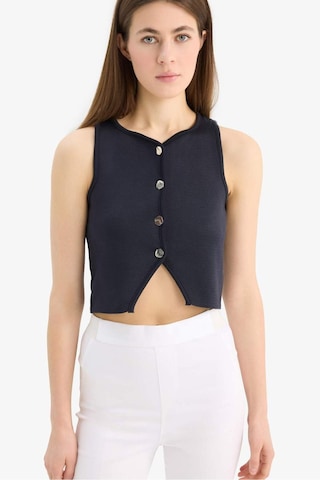 DeFacto Regular Fit Bisiklet Yaka Düğmeli Siyah Triko Yelek E0990AX25SMNV42 Lacivert