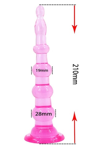 X-sense 7 Boğumlu Mor Yumuşak Esnek Jel Anal Plug