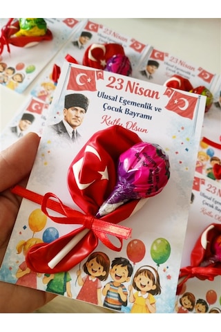 Farklı Market 23 Nisan Coşkusu Çocuk Bayramı Bayraklı Balon Ve Şekerli Hediye Seti 8 Adet