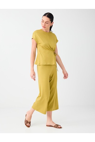 Jimmy Key Jimmy Key Yağ Yeşili Beli Lastikli Basic Kısa Pantolon 6sw187796307