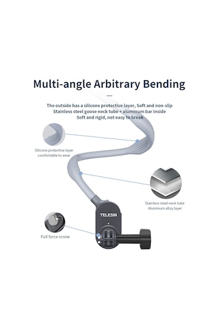 Telesın Te-hnb-001 Aksiyon Kamerası Boyun Montajlı Manyetik Montaj Gopro Hero 9/10/11/8/7 Insta360 Go 2