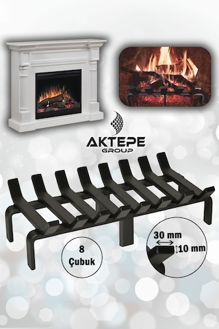 48 Cm X 32 Cm 8 Çubuklu Ekstra Şömine Izgarası Dar Gözlü Izgara