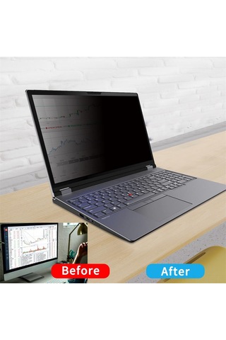 Mufunye 14 İnç 16:9 Dizüstü Bilgisayar İçin Manyetik Gizlilik Filtresi Ekran Koruyucu Pet Malzeme, 0.45mm Kalınlık