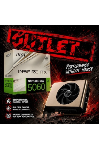 Msı Vga Geforce Rtx 5060 8g Inspıre Itx Oc Rtx5060 8gb Gddr7 128b Dx12 Pcıe 5.0 X16 3xdp 1xhdmı