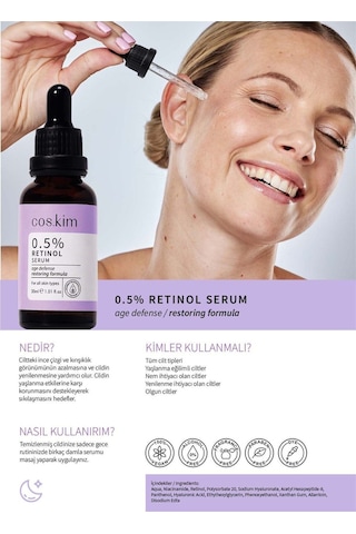 %0.5 Retinol Bakım Serumu 30 Ml