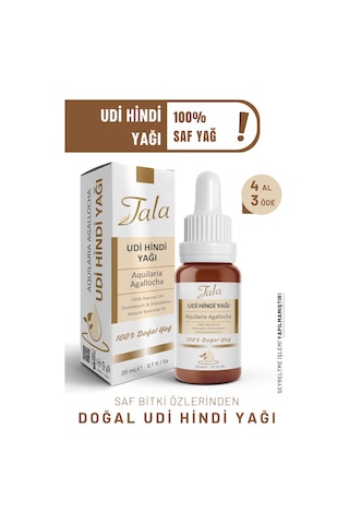 Tala Udi Hindi Yağı %100 Saf Ve Doğal Soğuk Sıkım 20 ML