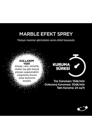 POLİSAN ÖZEL AMAÇLI SPREY MERMER EFEKT SİYAH 200ML.