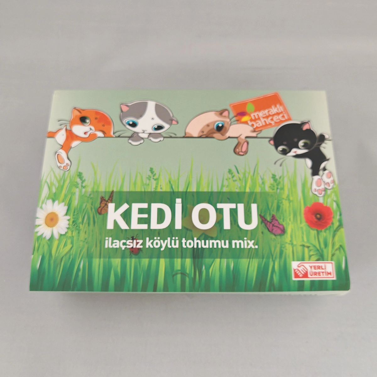 Kedi Otu Kit Kedi Çimi Set - Toprak, Saksı, Koruyucu File Ve Tohum Seti