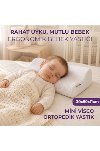 Mini Visco Bebek Yastığı Kozmos Luna Serisi Beyaz