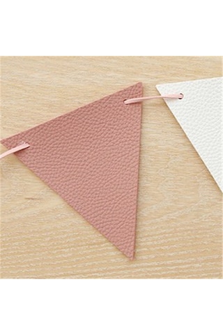 Yaleker Piknik Ve Kamp İçin 3 Metre Deri İpli Pembe Bayrak Seti 12 Adet Bayrak Pembe