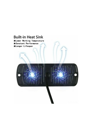 Leezsing 4'lü Sarı Farlı 12 Ledli Araç Acil Uyarı Işığı - 18 Flaş Modu Ip67 Su Geçirmez 12-24v Siyah