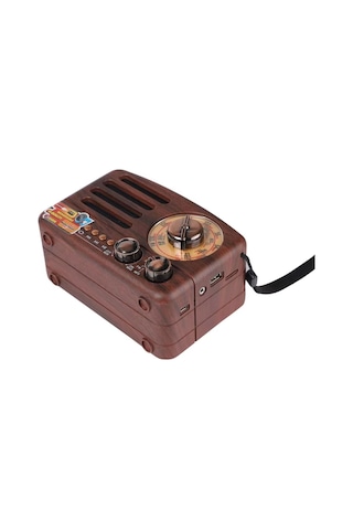 Küçük Boy Retro, Nostaljik, Ahşap Tasarım Bluetooth Hoparlörlü, Şarjlı, Taşınabilir Büyük Döndürülebilen Düğmeli Fm/am Destekli Radyo Ns3380 4741