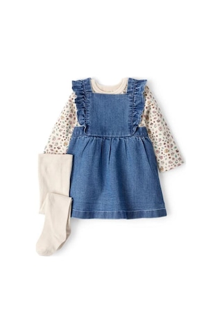 Kız Bebek Salopet Set Ctr-1t600510 Mavi