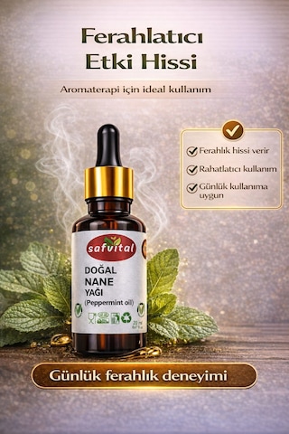 Safvital Nane Yağı 20 Ml Aromaterapi Ve Cilt Bakımı İçin 20 Ml Ferahlatıcı Koku Bitkisel İçerikli