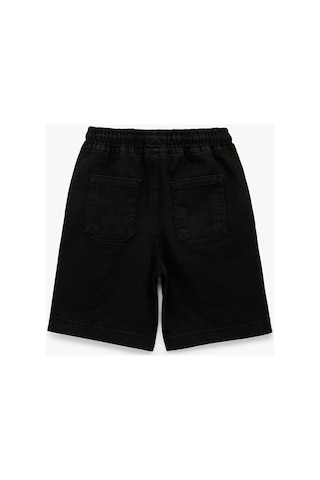 Koton Erkek Çocuk Beli Bağcıklı Cep Detaylı Slim Fit Denim Şort Siyah