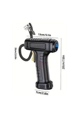 Boatshop1 120w Kablolu Kablosuz Elektrikli El Tipi Araba Hava Pompası Taşınabilir Dijital Otomatik Lastik Pompası