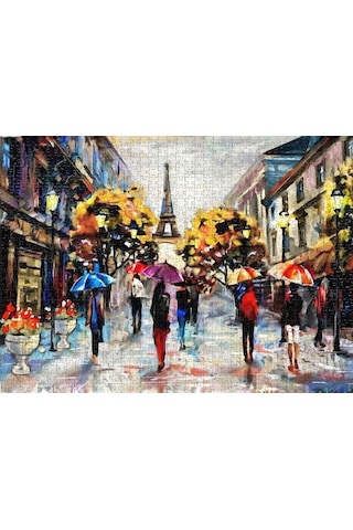 Nova Puzzle 1000 Parça Yağmurlu Havada Eyfel Sokakları Puzzle - Y