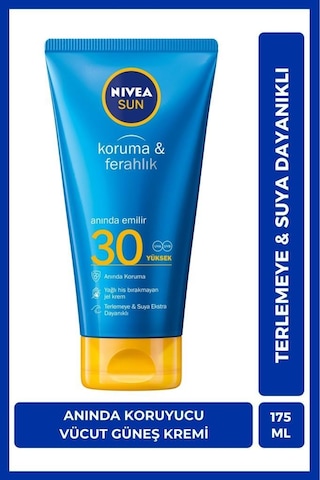 Sun Spf30 Yüksek Güneş Koruyucu Ve Ferahlatıcı Krem 175ml, Uva Uvb Koruması, Suya Karşı Dayanıklı