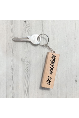 Kişiye Özel İsim Baskılı Jenga Taşı Ahşap Blok Anahtarlık