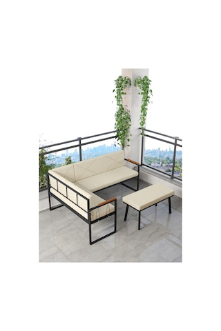 Mygusi Src Balkon, Bahçe, Cafe, Köşe Takimi Krem
