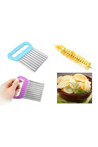 Chips Chopper Şekilli Sebze Ve Meyve Dilimleyici Renkli
